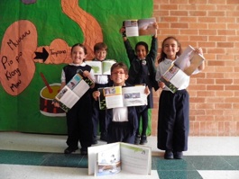 As crianças da escola Alessandro Volta em Bogotá.