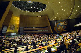 A Assembleia Geral da ONU.