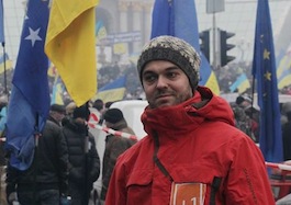 Alex Sigov na Praça Maidan.