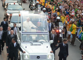 Papa Francisco durante a JMJ Rio 2013.