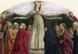 Domenico Ghirlandaio (1449-1494), <br>Nossa Senhora da Misericórdia. <br>Florença (Itália), Igreja de todos os Santos.</br>