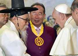 Francisco com líderes religiosos coreanos